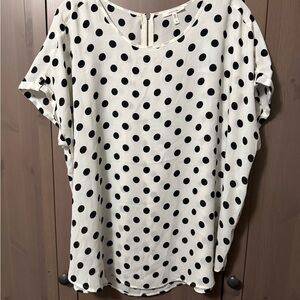 Maurices Black and White Polka Dot Blouse